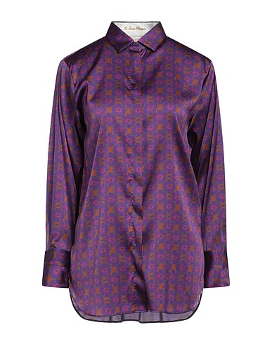 LE SARTE PETTEGOLE Floral shirts & blouses Purple 97% Silk, 3% Elastane