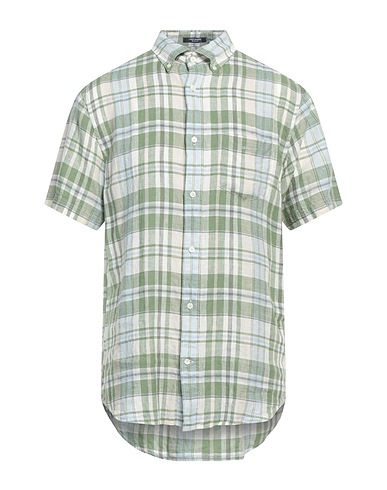 GANT Checked shirt Green 100% Linen