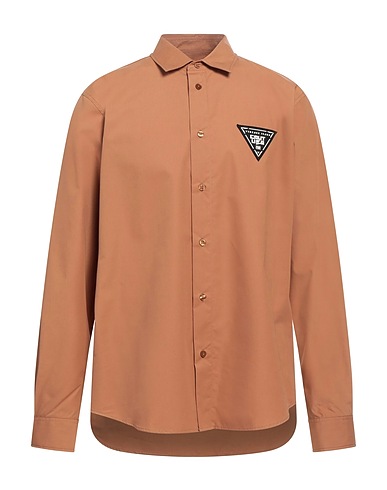 VERSACE JEANS COUTURE Camicia tinta unita Cammello 100% Cotone