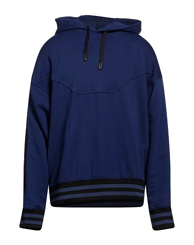 VERSACE JEANS COUTURE Hooded sweatshirt Navy 100% Cotton, Polyester, Polyamide, Elastane