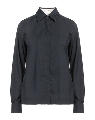 LE SARTE PETTEGOLE 無地シャツ＆ブラウス ブラック コットン 60% / レーヨン 40%