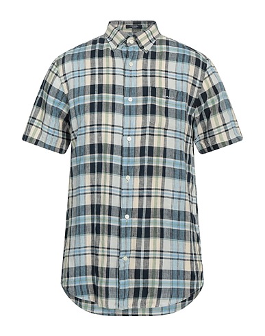 GANT Checked shirt Navy blue 100% Linen
