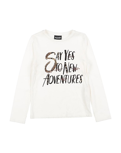 PLEASE T-shirt Ivory 100% Cotton