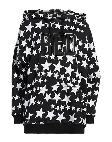 REDValentino Hooded sweatshirt Black 100% Cotton, Elastane