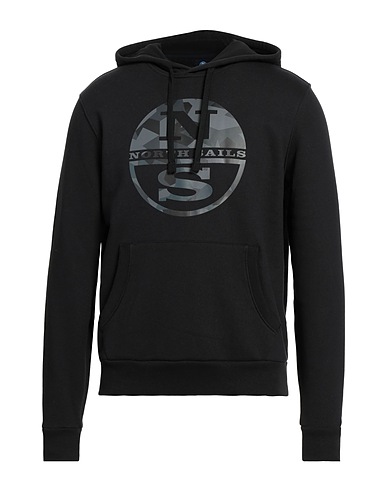 NORTH SAILS Hooded track jacket  Black 100% Cotton
