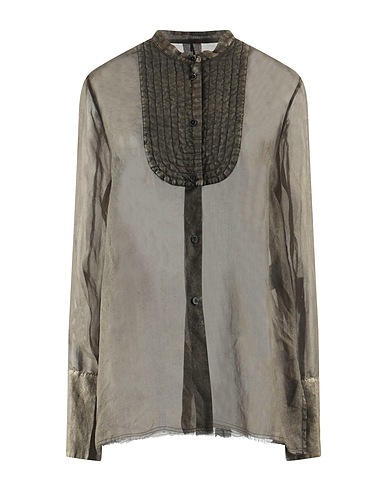 MASNADA Silk shirts & blouses Khaki 100% Silk, Polyamide