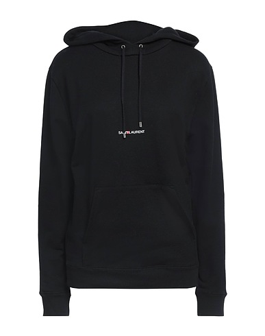 SAINT LAURENT Hooded track jacket  Black 100% Cotton, Elastane