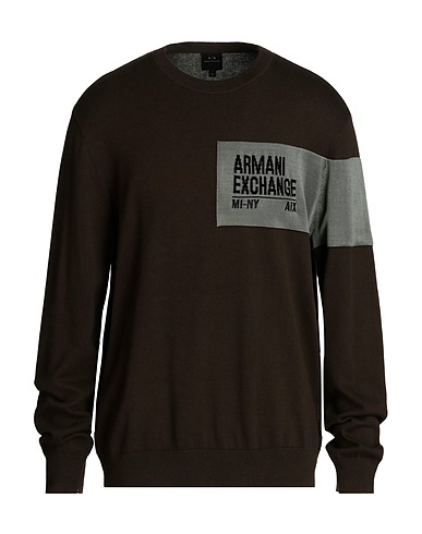 ARMANI EXCHANGE Jumper Military green 100% Cotton, Viscose