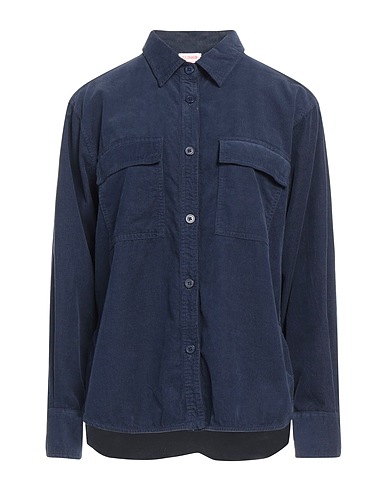 SUN 68 Solid colour shirts & blouses Navy blue 100% Cotton