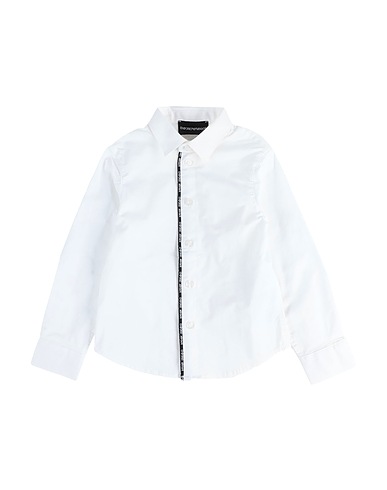 EMPORIO ARMANI Patterned shirt White 98% Cotton, 2% Elastane