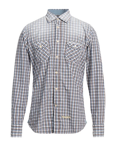 TINTORIA MATTEI 954 Checked shirt Pastel blue 100% Cotton