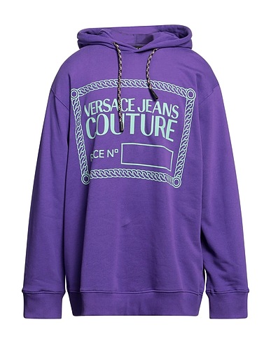 VERSACE JEANS COUTURE Hooded sweatshirt Purple 100% Cotton