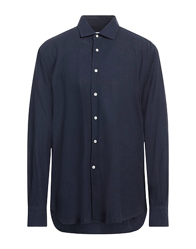 BORSA Linen shirt Midnight blue 55% Linen, 45% Cotton