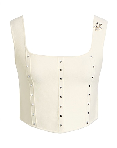 LIU •JO Top Avorio 62% Viscosa, 38% Poliestere