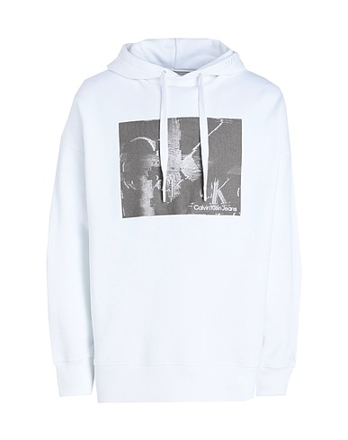 CALVIN KLEIN JEANS Hooded track jacket  White 75% Cotton, 25% Post-consumer recycled cotton