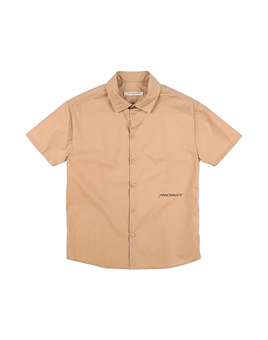 HINNOMINATE Solid colour shirt Camel 100% Cotton