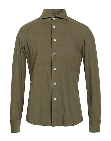 REYER Camicia tinta unita Verde militare 100% Cotone