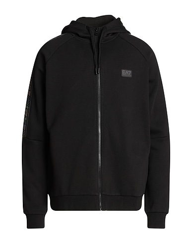 EA7 Hooded track jacket  Black 84% Cotton, 16% Polyester