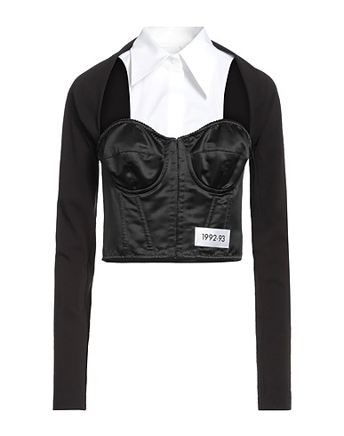 DOLCE&GABBANA Top Black 45% Polyester, 21% Viscose, 18% Cotton, 10% Elastane, 6% Polyamide
