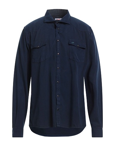 SUN 68 Solid colour shirt Midnight blue 65% Tencel™, 35% Cotton
