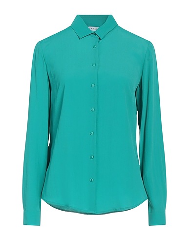 CARACTÈRE Solid color shirts & blouses Emerald green 83% Acetate, 17% Silk