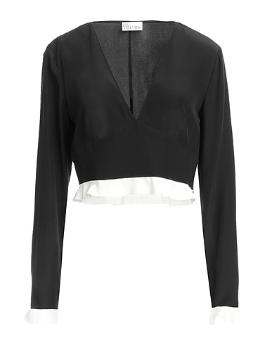 REDValentino Top Nero 100% Seta, Poliestere
