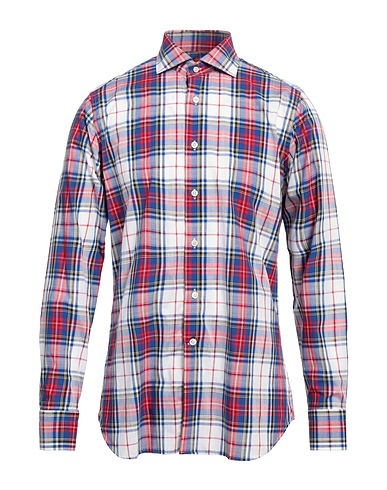 CALIBAN Checked shirt Red 100% Cotton
