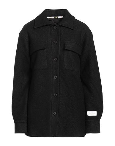 SUN 68 Solid colour shirts & blouses Black 53% Wool, 47% Viscose