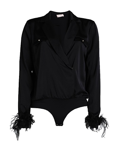 LIU •JO TOPS Schwarz 97% Polyester, 3% Elastan, Feder