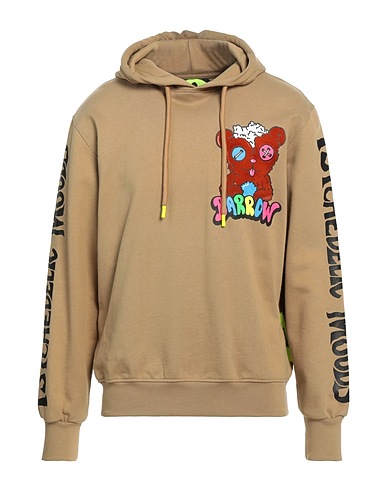 BARROW Hooded track jacket  Camel 100% Cotton