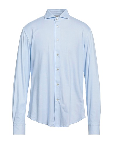 BRIAN DALES Patterned shirt Sky blue 90% Cotton, 10% Elastane