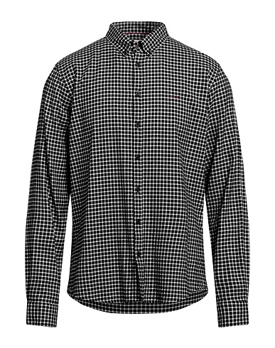 SUN 68 Checked shirt Black 40% Cotton, 32% Viscose, 15% Tencel™, 13% Acrylic