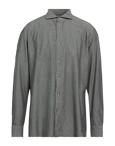 GIAMPAOLO Solid colour shirt Lead 100% Cotton