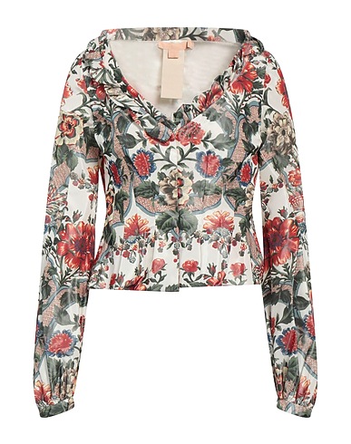 BROCK COLLECTION Floral shirts & blouses White 66% Polyester, 34% Silk