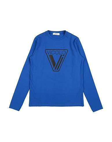 VICOLO T-shirt Bright blue 90% Cotton, 10% Elastane