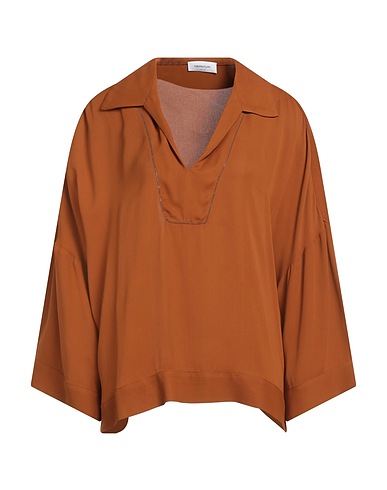 FABIANA FILIPPI Top Marrone 100% Viscosa, Ottone