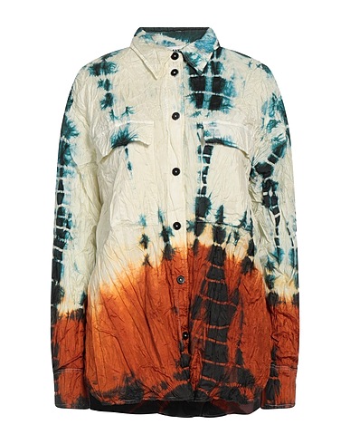JIL SANDER Patterned shirts & blouses Deep teal 64% Polyamide, 36% Silk