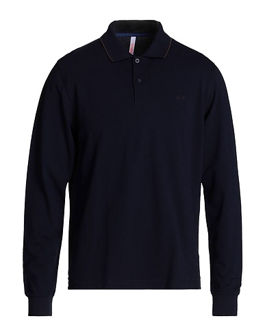 SUN 68 Polo shirt Midnight blue 95% Cotton, 5% Elastane