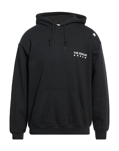 THE EDITOR Hooded track jacket  Black 50% Cotton, 50% Polyester