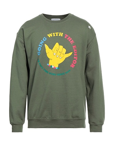 THE EDITOR Sweatshirt Military green 50% Cotton, 50% Polyester