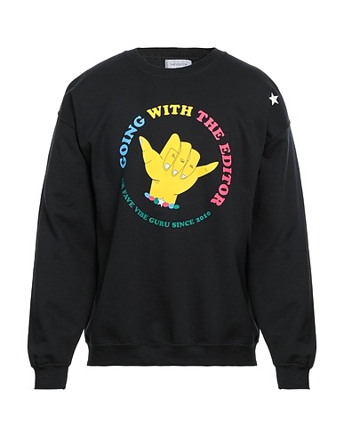 THE EDITOR Sweatshirt Black 50% Cotton, 50% Polyester