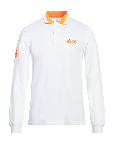 SUN 68 Polo shirt White 95% Cotton, 5% Elastane