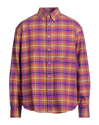LC23 Checked shirt Camel 100% Cotton