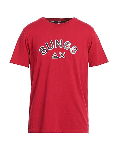 SUN 68 T-shirt Red 100% Cotton