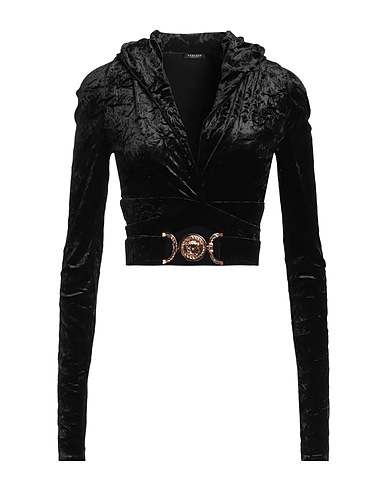 VERSACE Top Black 92% Polyester, 8% Elastane
