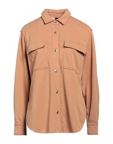 SUN 68 Solid colour shirts & blouses Camel 87% Cotton, 13% Polyester