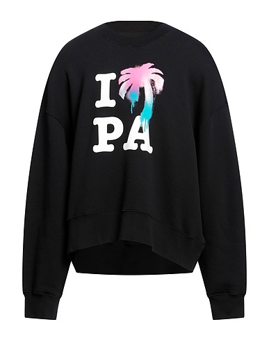 PALM ANGELS Sweatshirt Black 100% Cotton, Elastane