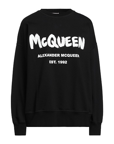 MCQUEEN Sweatshirt Black 98% Cotton, 2% Elastane