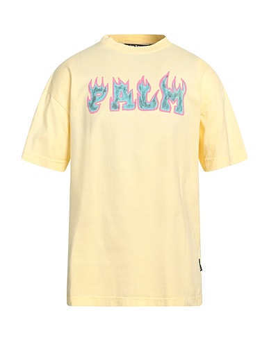 PALM ANGELS T-shirt Pastel yellow 100% Cotton, Polyester