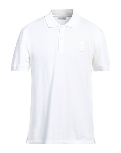 MCQUEEN Polo shirt White 100% Cotton, Viscose, Polyester